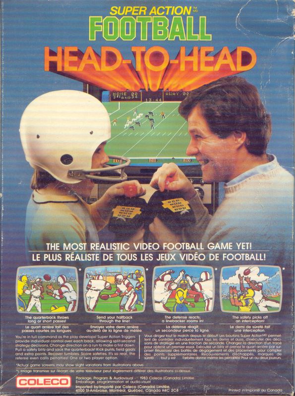 Super-Action Football box art for Colecovision
